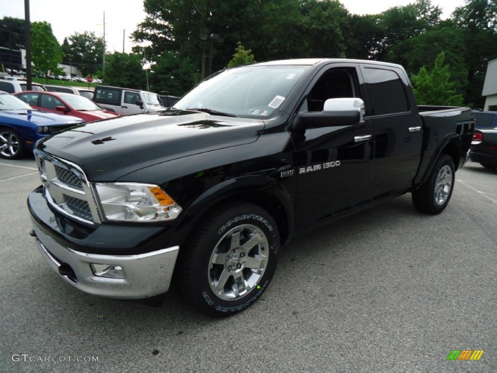 2012 Ram 1500 Laramie Crew Cab 4x4 - Black / Dark Slate Gray photo #2