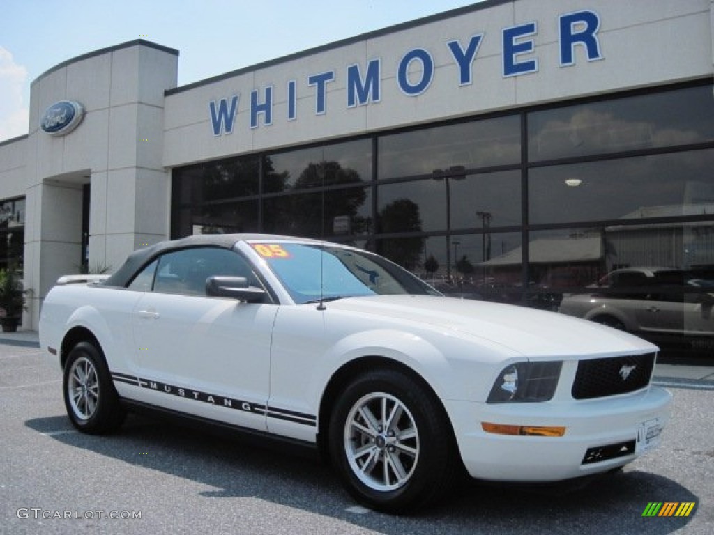 2005 Mustang V6 Premium Convertible - Performance White / Red Leather photo #1