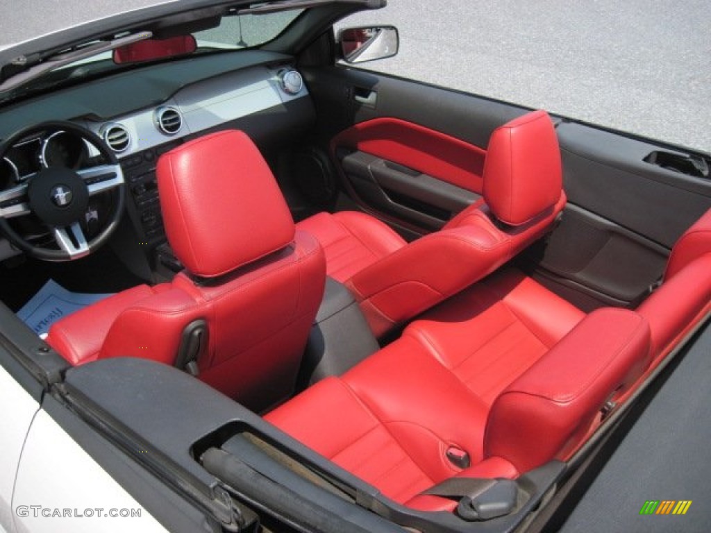 2005 Mustang V6 Premium Convertible - Performance White / Red Leather photo #9