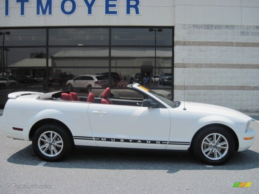 2005 Mustang V6 Premium Convertible - Performance White / Red Leather photo #12