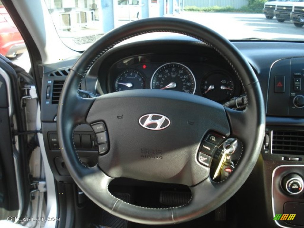 2007 Hyundai Sonata Limited V6 Black Steering Wheel Photo #68836464