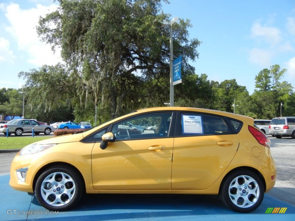 Yellow Blaze Metallic Tri-Coat 2011 Ford Fiesta SES Hatchback Exterior Photo #68836692