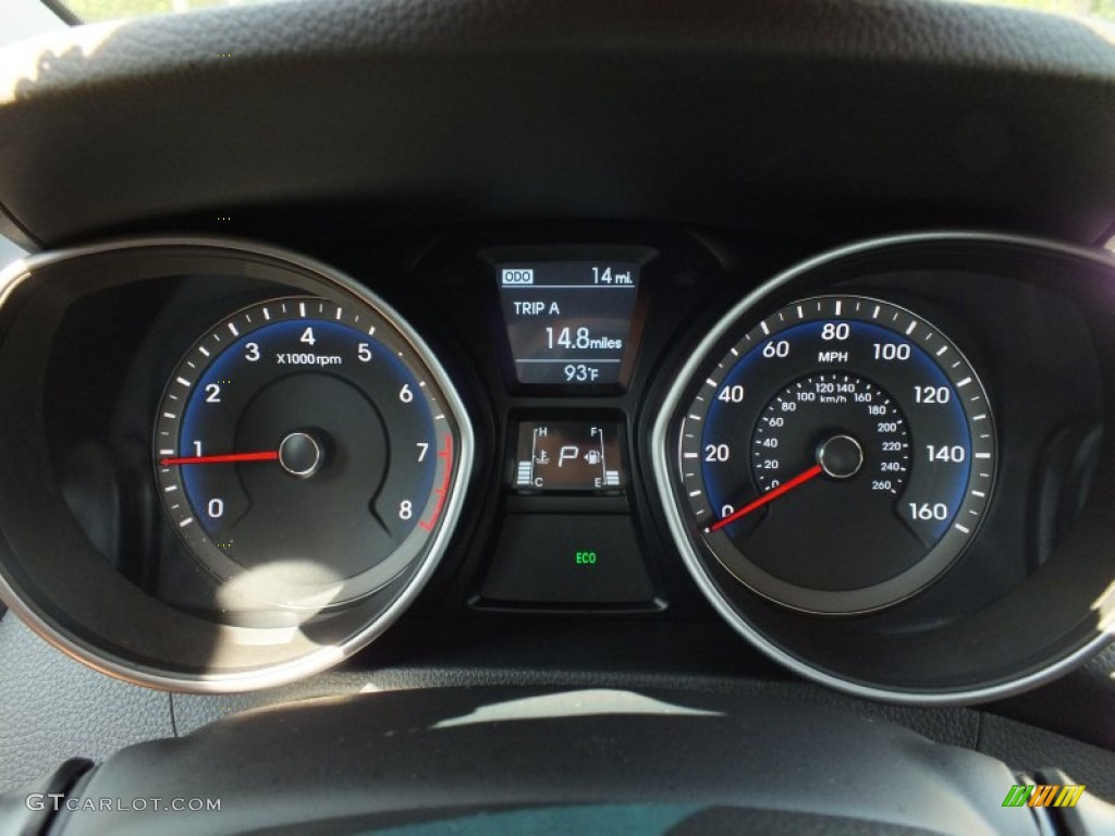 2013 Elantra GT - Black Noir Pearl / Black photo #14