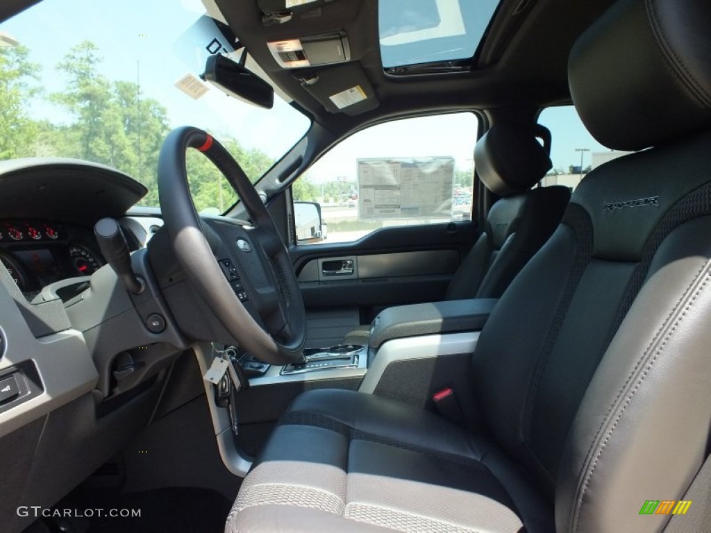 Raptor Black Leather/Cloth Interior 2012 Ford F150 SVT Raptor SuperCrew 4x4 Photo #68838126