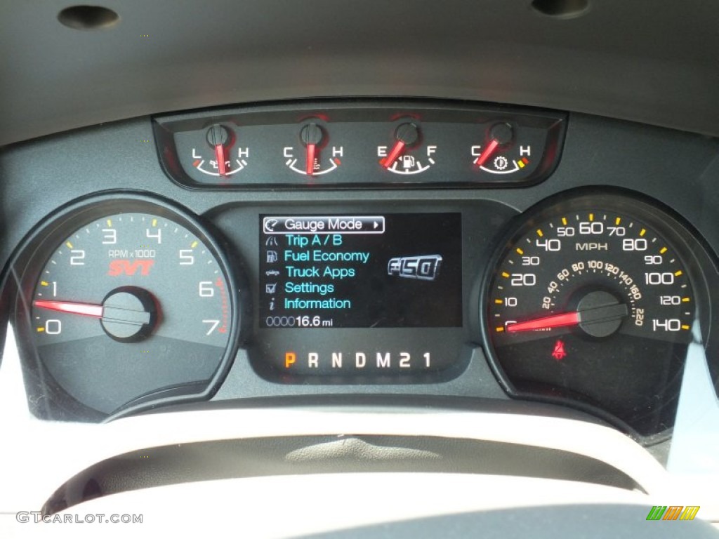 2012 Ford F150 SVT Raptor SuperCrew 4x4 Gauges Photo #68838300