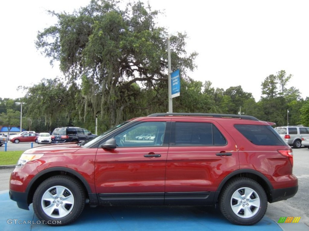 2013 Explorer FWD - Ruby Red Metallic / Medium Light Stone photo #2