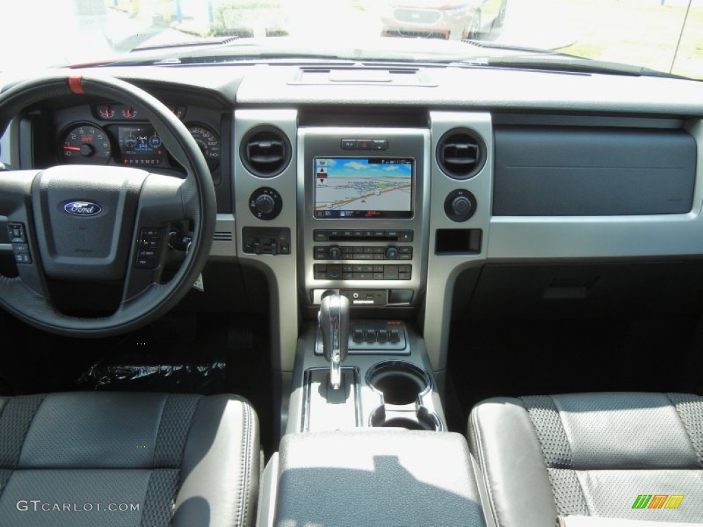 2012 Ford F150 SVT Raptor SuperCrew 4x4 Raptor Black Leather/Cloth Dashboard Photo #68839490