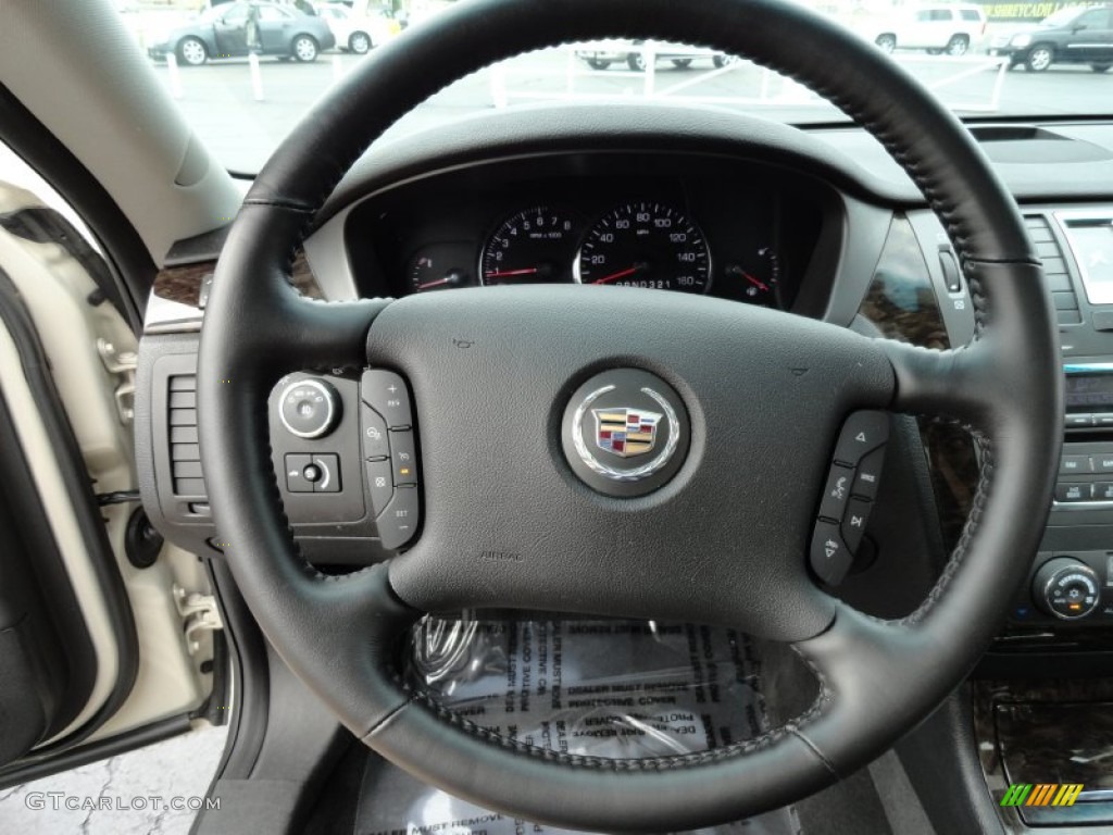 2011 Cadillac DTS Luxury Ebony Steering Wheel Photo #68842581