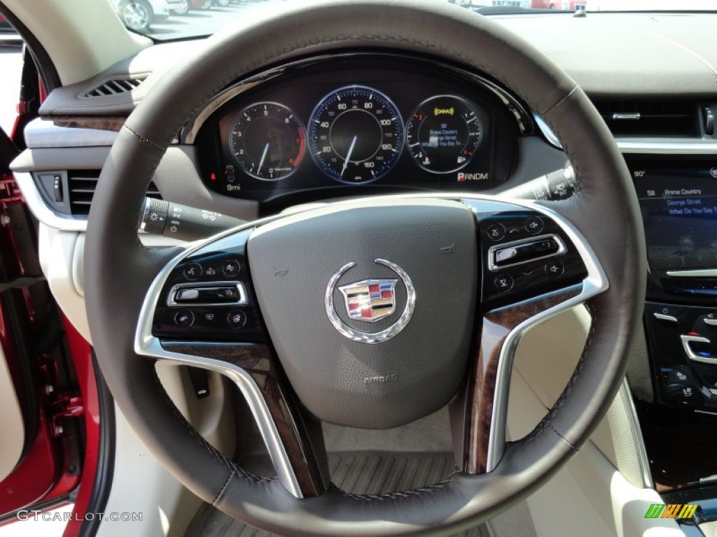 2013 Cadillac XTS Premium AWD Shale/Cocoa Steering Wheel Photo #68843008