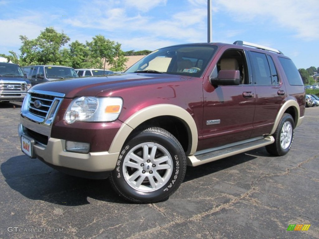 2006 Explorer Eddie Bauer 4x4 - Dark Cherry Metallic / Camel photo #1