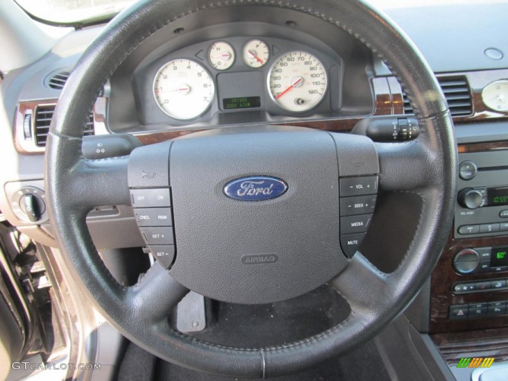 2005 Ford Five Hundred Limited AWD Black Steering Wheel Photo #68843712