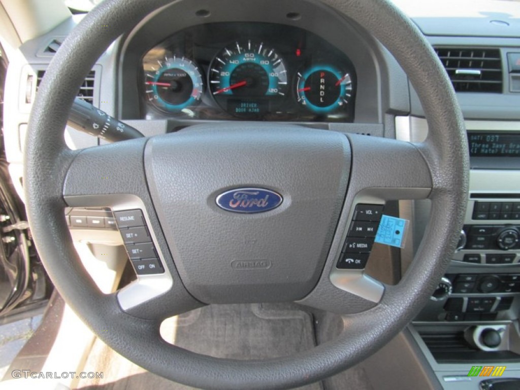 2010 Ford Fusion SE Medium Light Stone Steering Wheel Photo #68843850