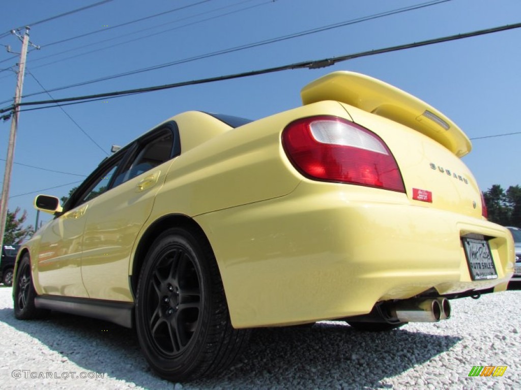 Blaze Yellow 2002 Subaru Impreza WRX Sedan Exterior Photo #68844562