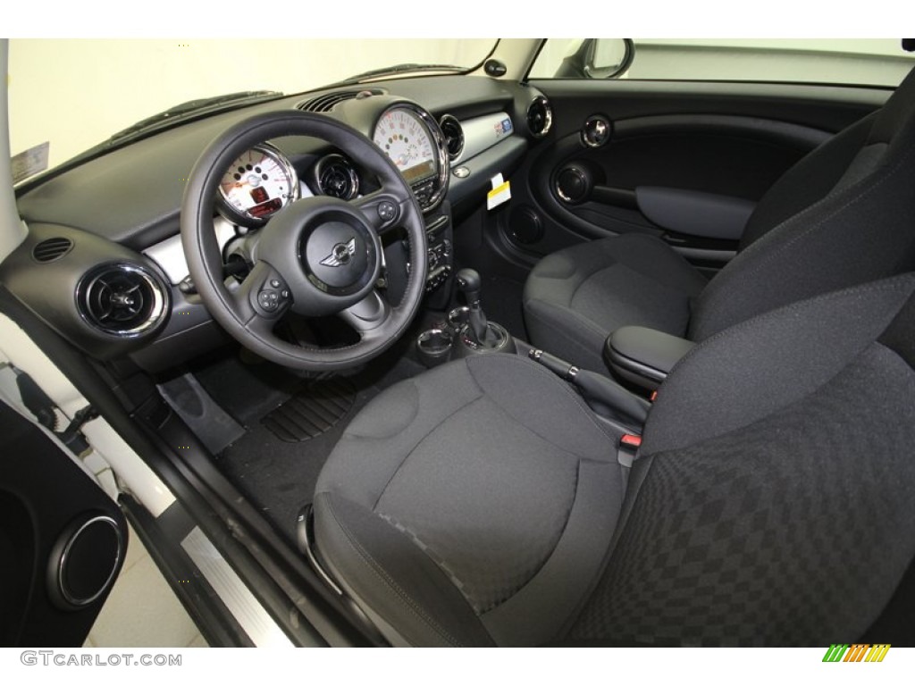 Carbon Black Checkered Cloth Interior 2012 Mini Cooper Hardtop Photo #68844843