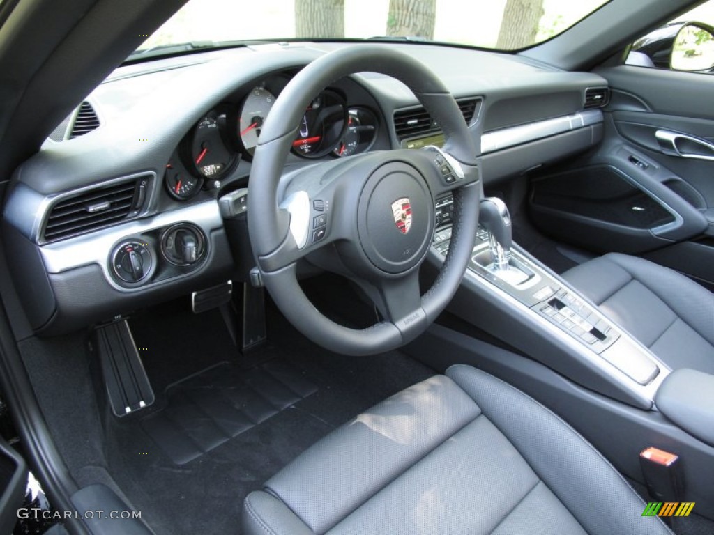 Black Interior 2012 Porsche New 911 Carrera S Cabriolet Photo #68850525