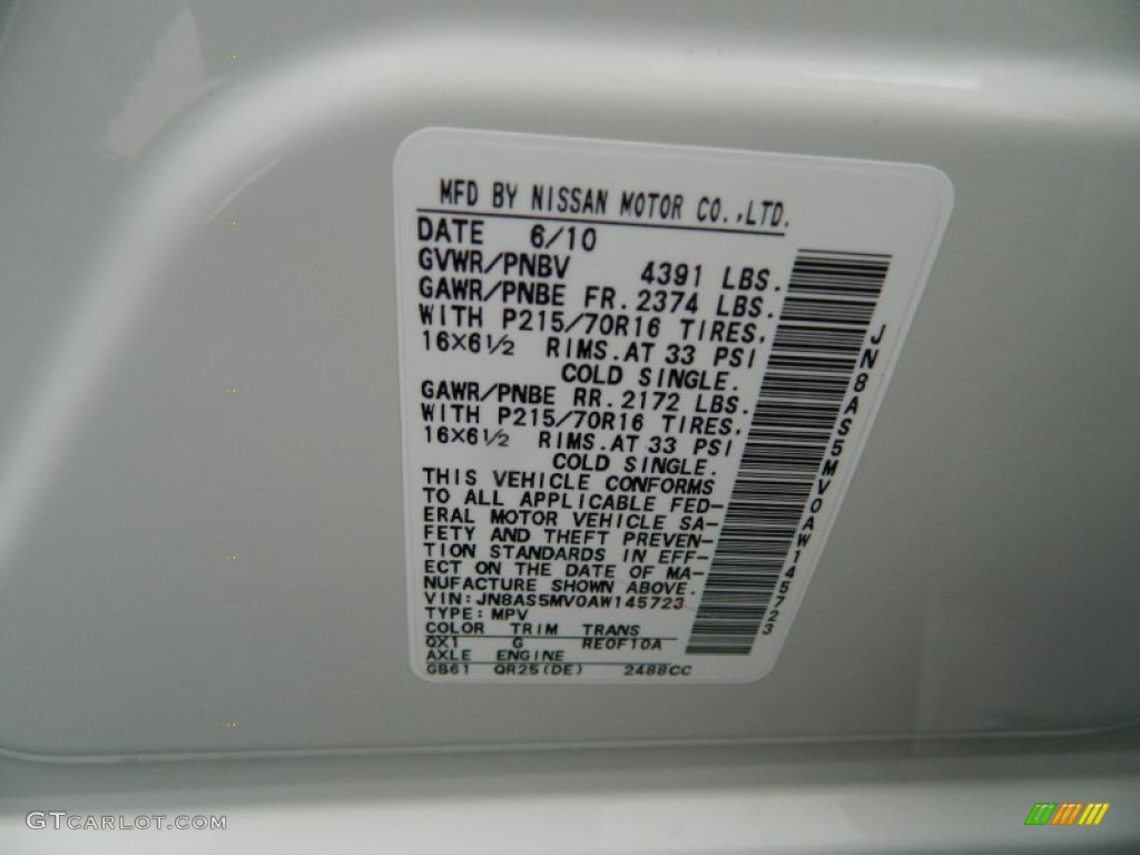 2010 Rogue S AWD 360 Value Package - Phantom White / Black photo #29