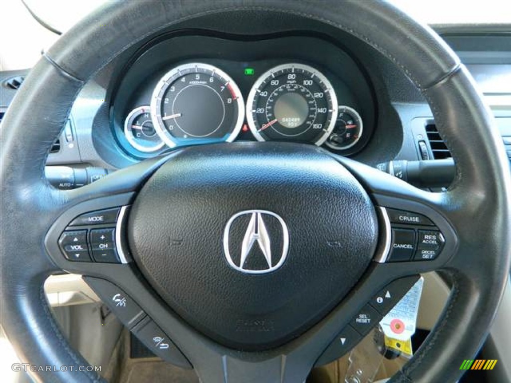 2009 Acura TSX Sedan Parchment Steering Wheel Photo #68852619