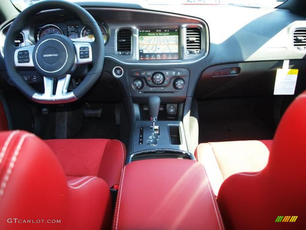 2012 Dodge Charger SRT8 Black/Red Dashboard Photo #68853780