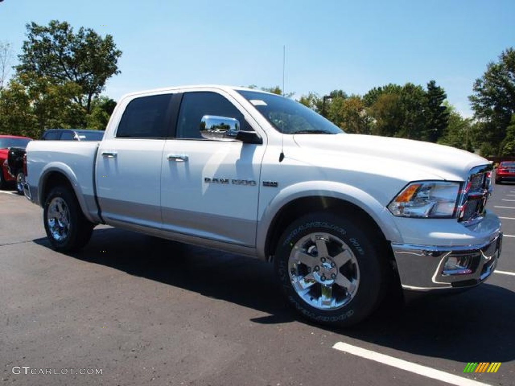 2012 Ram 1500 Laramie Crew Cab 4x4 - Bright White / Dark Slate Gray photo #2