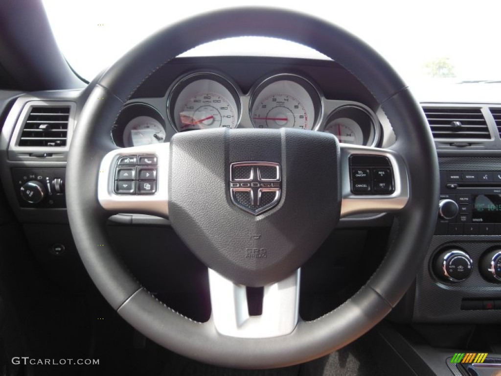 2011 Dodge Challenger R/T Dark Slate Gray Steering Wheel Photo #68855403