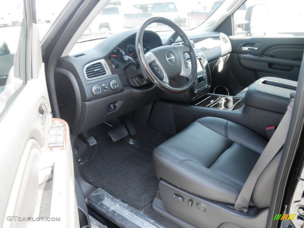 Ebony Interior 2013 GMC Sierra 3500HD Denali Crew Cab 4x4 Dually Photo #68856549