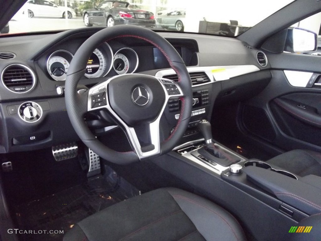 Black Red Stitch W Dinamica Inserts Interior 2013 Mercedes