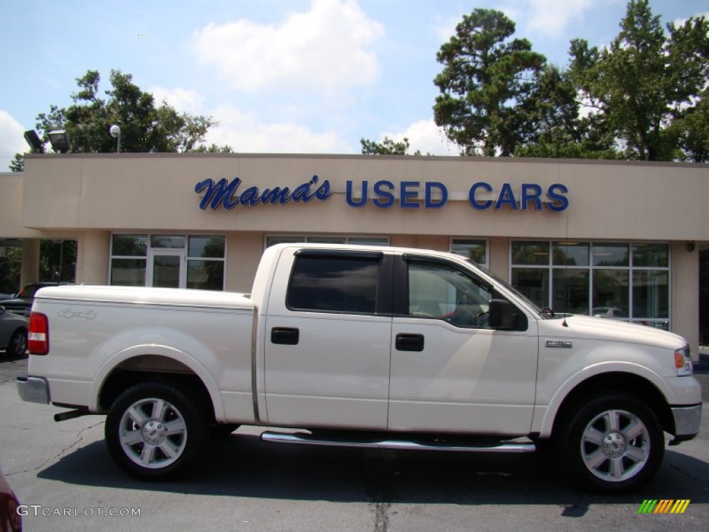 2007 F150 Lariat SuperCrew 4x4 - White Sand Tri-Coat / Tan photo #1