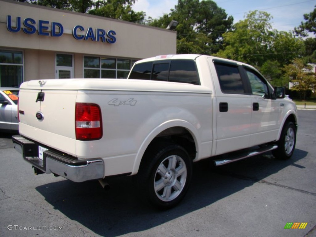 2007 F150 Lariat SuperCrew 4x4 - White Sand Tri-Coat / Tan photo #8