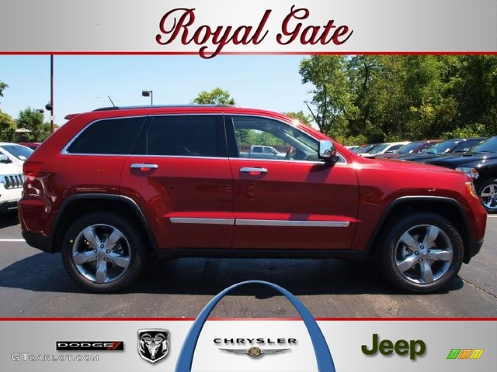 2012 Grand Cherokee Overland 4x4 - Deep Cherry Red Crystal Pearl / New Saddle/Black photo #1