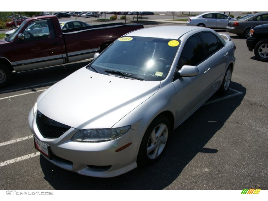 2003 MAZDA6 s Sedan - Satin Silver Metallic / Black photo #1