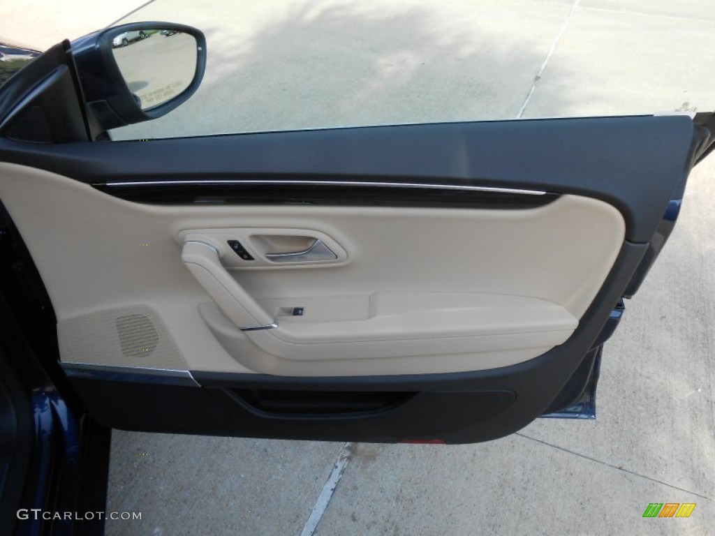 2013 Volkswagen CC VR6 4Motion Executive Desert Beige/Black Door Panel Photo #68862561
