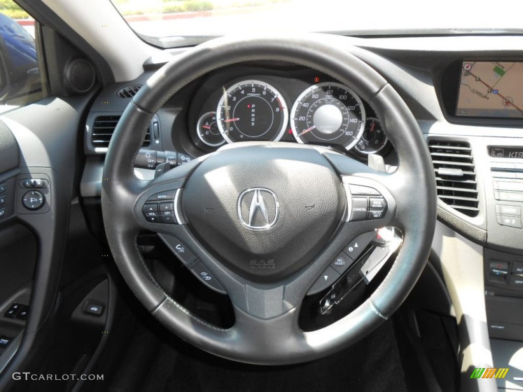 2010 Acura TSX Sedan Ebony Steering Wheel Photo #68862564