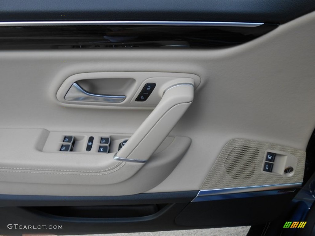 2013 Volkswagen CC VR6 4Motion Executive Desert Beige/Black Door Panel Photo #68862702