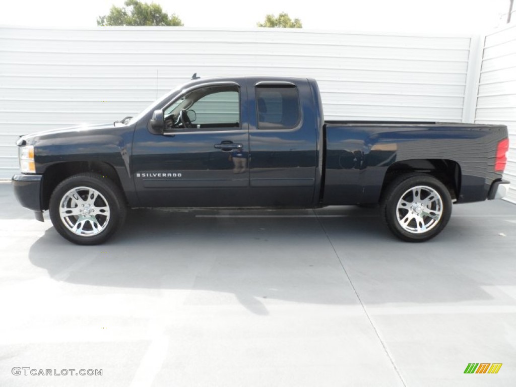 2008 Silverado 1500 LT Extended Cab - Dark Blue Metallic / Ebony photo #5