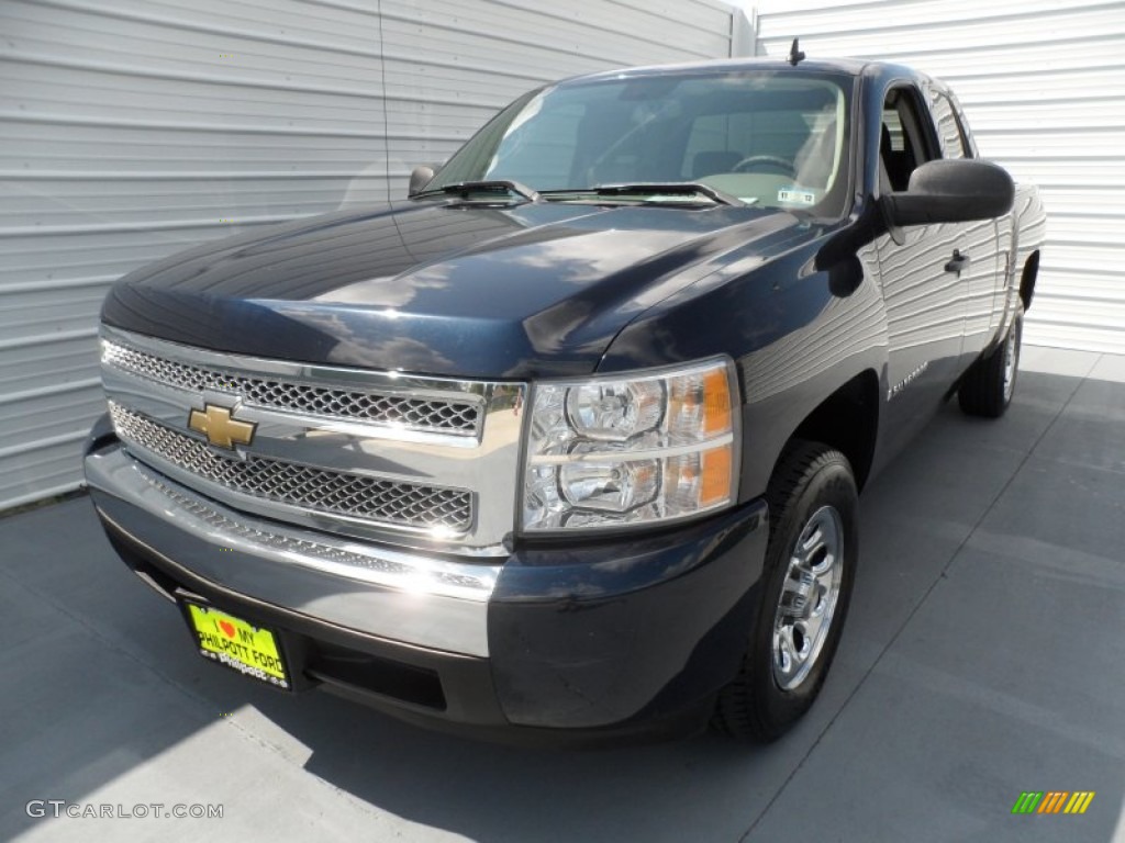 2008 Silverado 1500 LS Extended Cab - Dark Blue Metallic / Dark Titanium photo #6