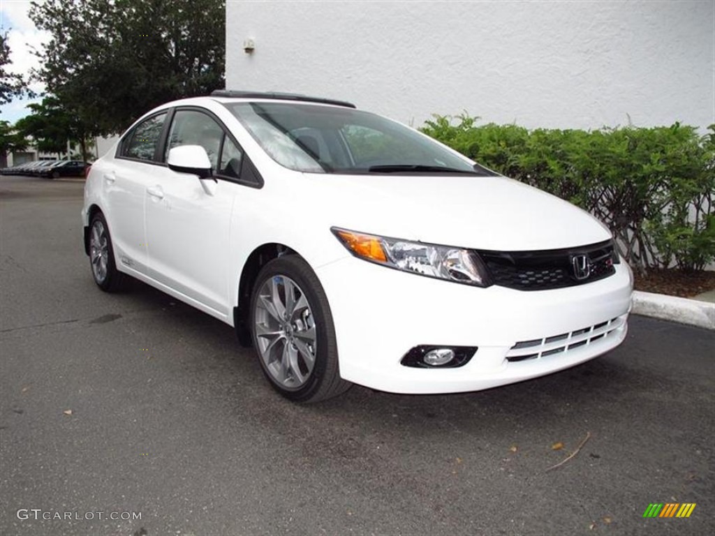 2012 Civic Si Sedan - Taffeta White / Black photo #1