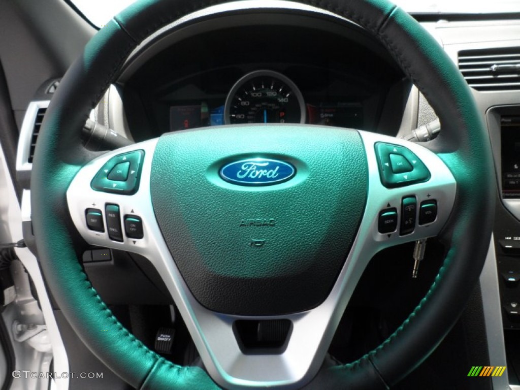 2013 Ford Explorer XLT EcoBoost Charcoal Black Steering Wheel Photo #68865549