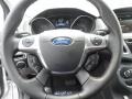 Charcoal Black Leather 2012 Ford Focus Titanium Sedan Steering Wheel