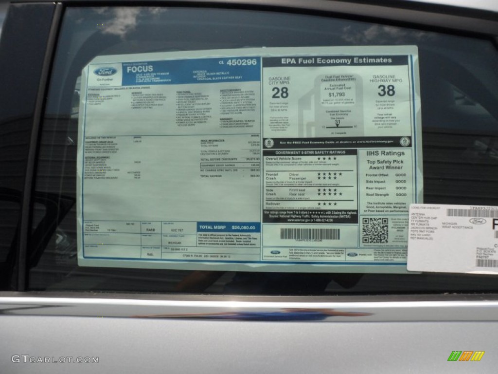 2012 Ford Focus Titanium Sedan Window Sticker Photo #68867235