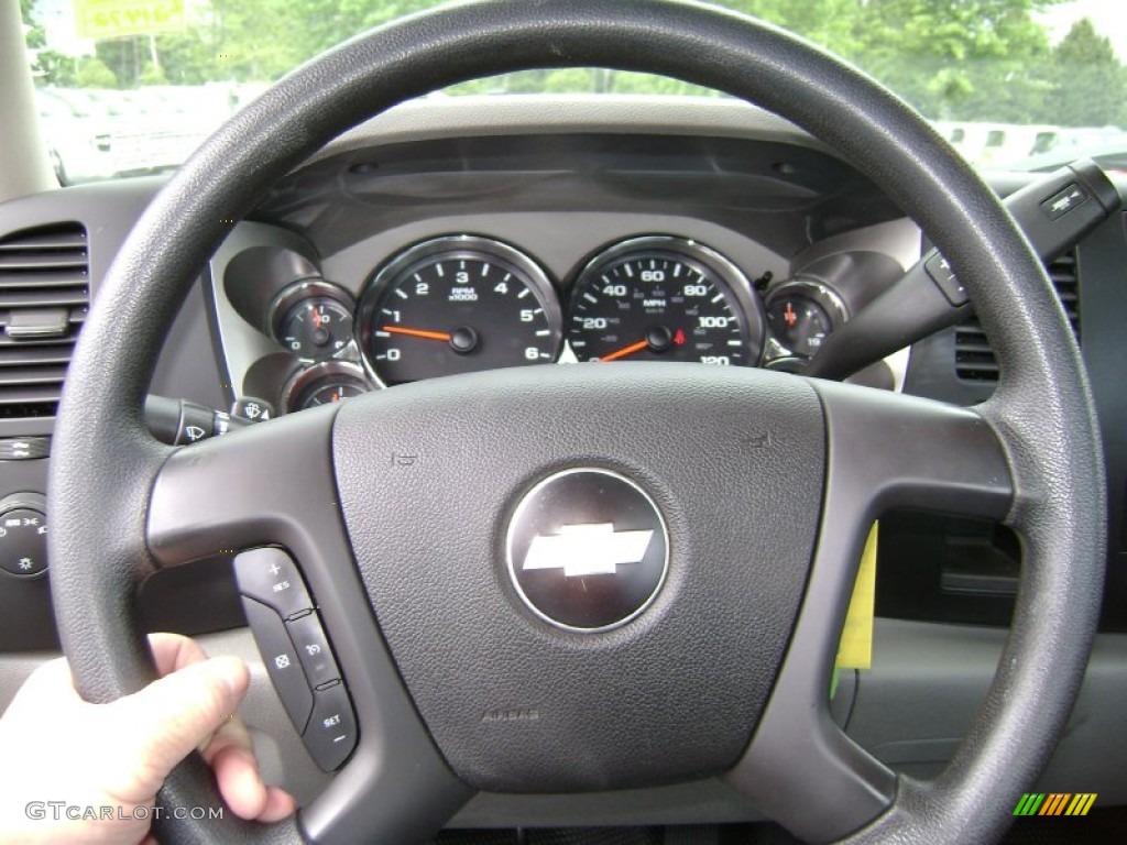 2010 Chevrolet Silverado 2500HD Regular Cab 4x4 Dark Titanium Steering Wheel Photo #68870109