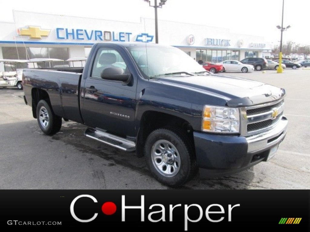 2010 Silverado 1500 LS Regular Cab 4x4 - Imperial Blue Metallic / Dark Titanium photo #1