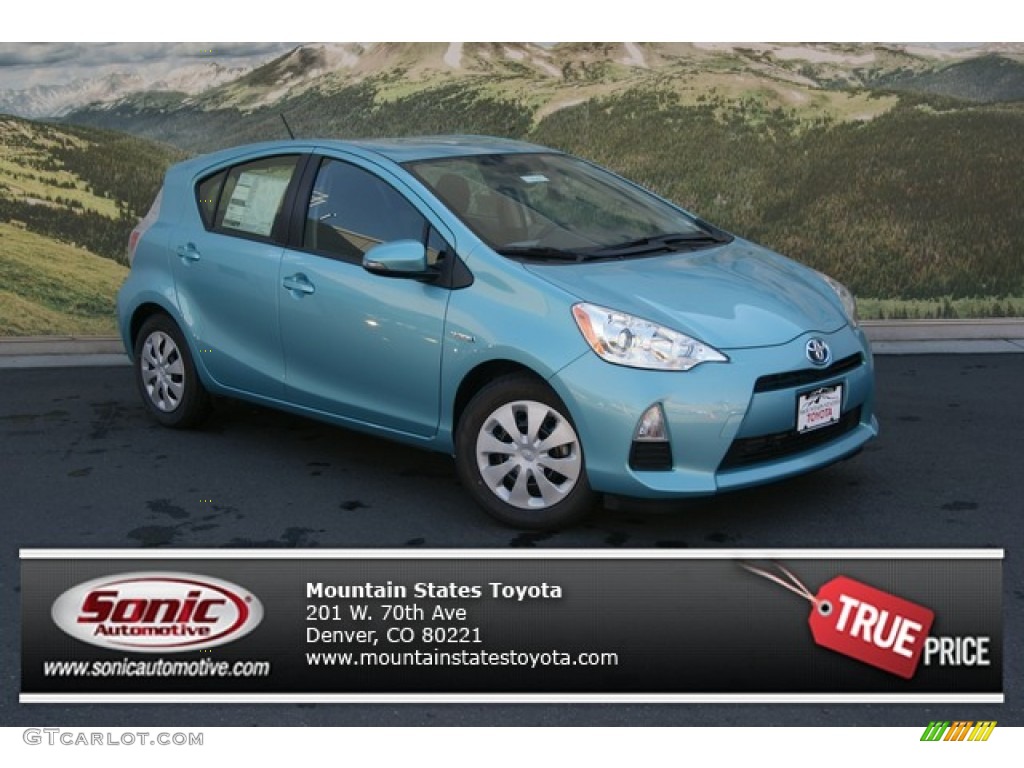 2012 Prius c Hybrid Two - Summer Rain Metallic / Light Blue Gray/Black photo #1