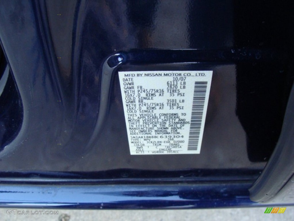2008 Pathfinder S 4x4 - Majestic Blue / Graphite photo #25