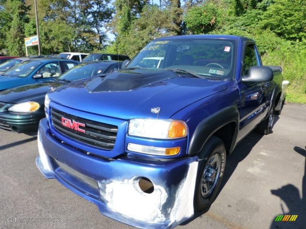 2004 Sierra 1500 Regular Cab 4x4 - Marine Blue Metallic / Dark Pewter photo #4