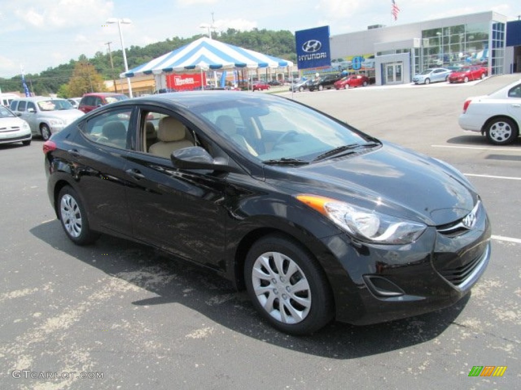2013 Elantra GLS - Midnight Black / Beige photo #1