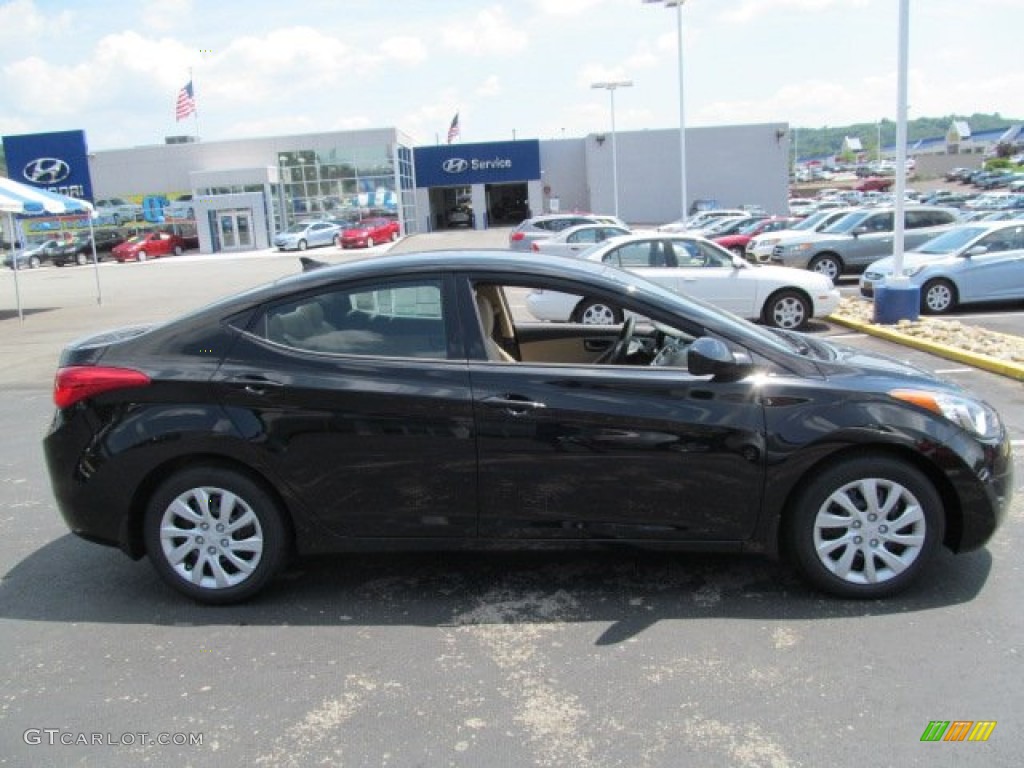 2013 Elantra GLS - Midnight Black / Beige photo #2