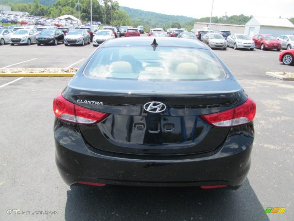 2013 Elantra GLS - Midnight Black / Beige photo #3
