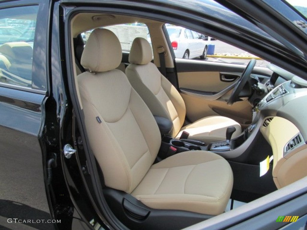 2013 Elantra GLS - Midnight Black / Beige photo #5