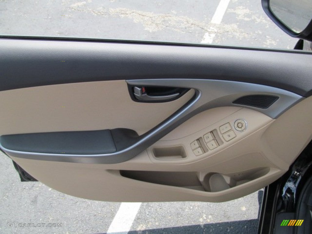 2013 Elantra GLS - Midnight Black / Beige photo #9