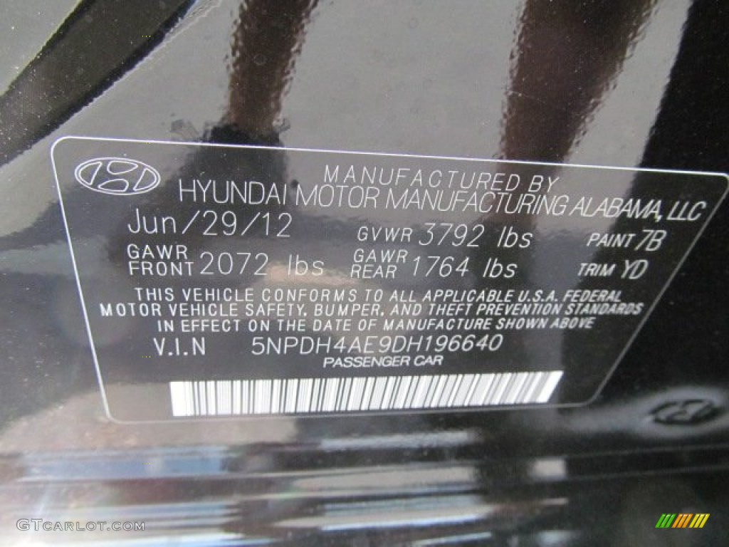 2013 Elantra GLS - Midnight Black / Beige photo #10